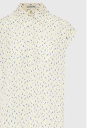 βισκόζη Floral αμάνικο πουκάμισο FBL013 105 05 Off White