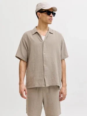 πουκάμισο με κοντά μανίκια 12291812 Vintage Khaki (4)