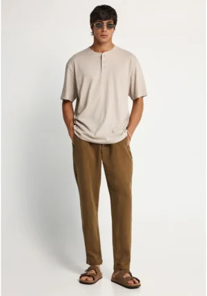 Ανδρικό loose chino παντελόνι FBM013 007 02 Wood (2)