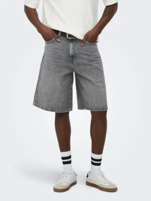 Balloon Fit jean βερμούδα 22036369 L.T Grey