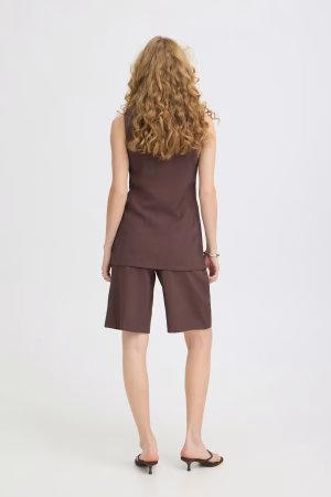 Γυναικεία βερμούδα με πιέτες 20818930191012 Brown (2)