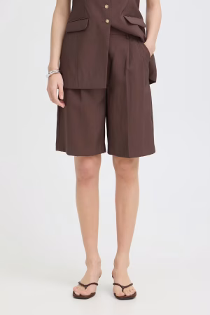 Γυναικεία βερμούδα με πιέτες 20818930191012 Brown