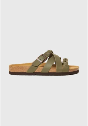 Γυναικεία δερμάτινα σανδάλια FBL013 119 08 Sage Green (4)