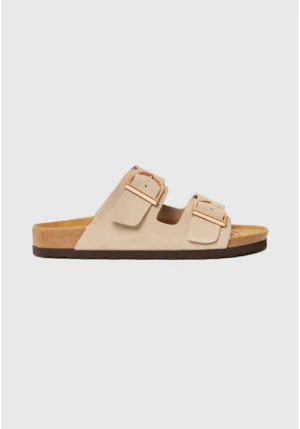 Γυναικεία suede σανδάλια FBL013 118 08 Chalk