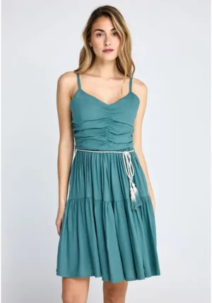 Γυναικείο mini φόρεμα με βολάν FBL013 101 13 Green Lake