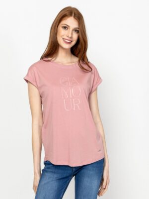 Γυναικείο t shirt με άνετη εφαρμογή MalenaT17104 Blush