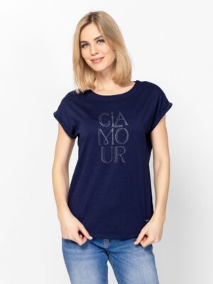 Γυναικείο t shirt με άνετη εφαρμογή MalenaT17104 Navy (2)