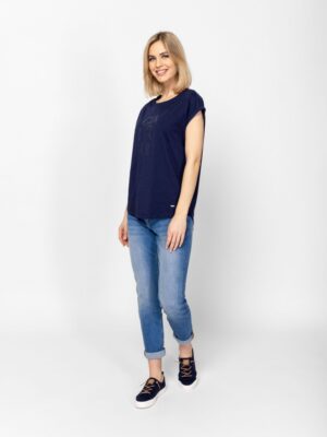 Γυναικείο t shirt με άνετη εφαρμογή MalenaT17104 Navy