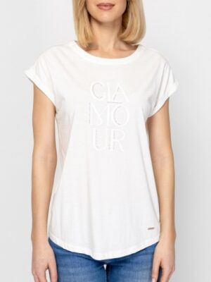 Γυναικείο t shirt με άνετη εφαρμογή MalenaT17104 White (3)