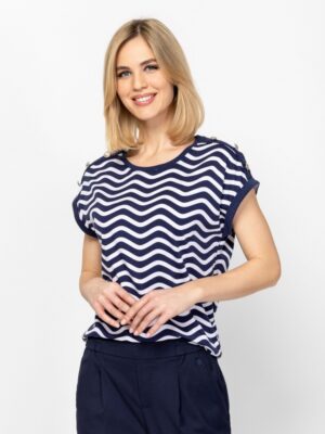 Γυναικείο t shirt με άνετη εφαρμογή MilenaT17079 Navy (4)