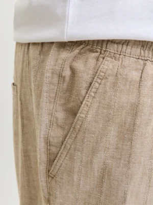 λινό παντελόνι chinos 12302383 Lemon Pepper (2)